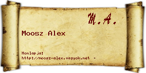 Moosz Alex névjegykártya